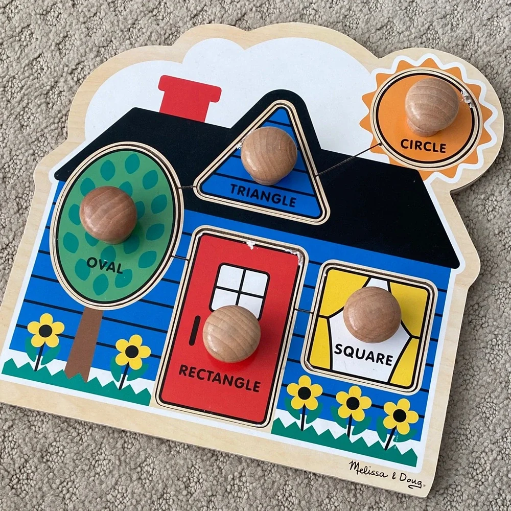 Melissa & Doug Wooden Shapes Knob Puzzle